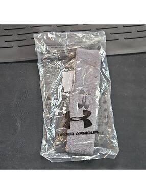 Under Armour Terrycloth Headband Sweatband Gray/Black OSFA Running MPN 1276990